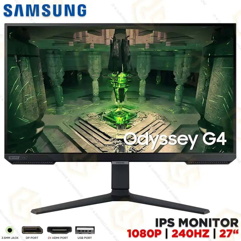 Samsung Odyssey G4 27" FHD IPS Gaming Mitor 240Hz 1ms HDR10 99% sRGB GSync Compible (3 Year Warranty) LS27BG402EMXZN