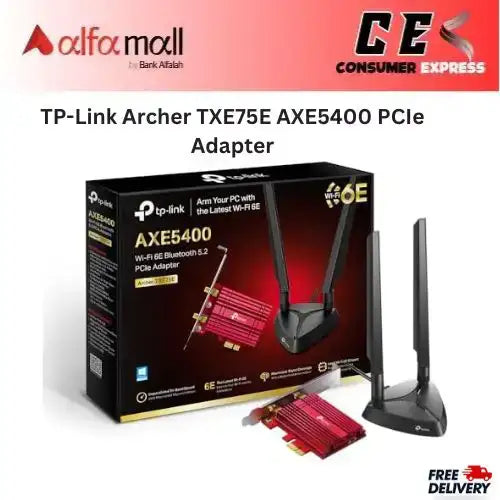 TP-Link Archer TXE75E AXE5400 Wi-Fi 6E Bluetooth 5.3 PCIe Adapter Tri-band