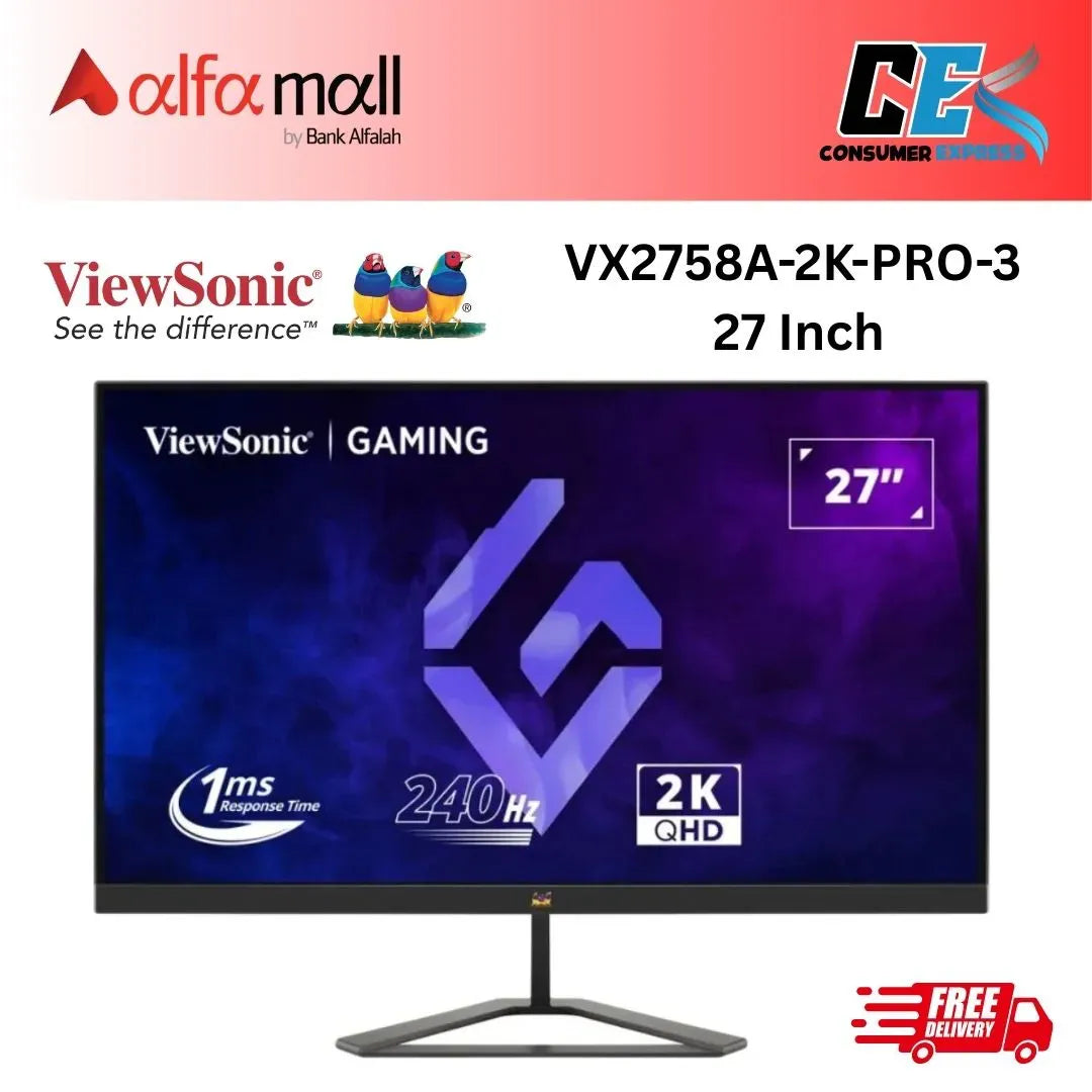 ViewSic VX2758A2KPRO3 27 Inch QHD 240Hz IPS Panel 13 SRGB 1MS FreeSync IPS Gaming Mitor