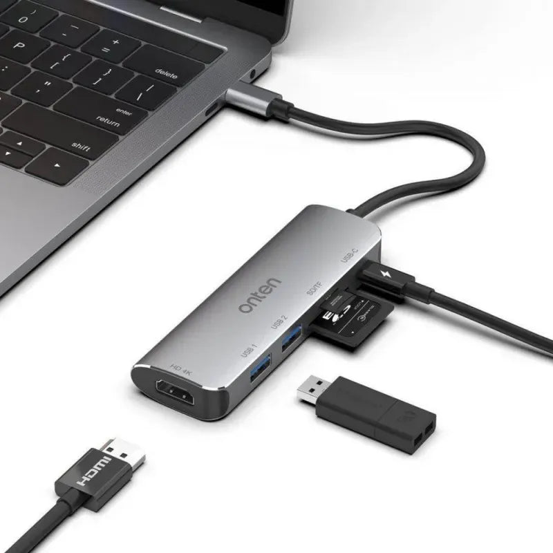 Onten OTN95116D 6in1 TypeC Multi Functi Dock Sti ( 2x USB 3.0, SD/TF Card Reader, HDMI, PD Port