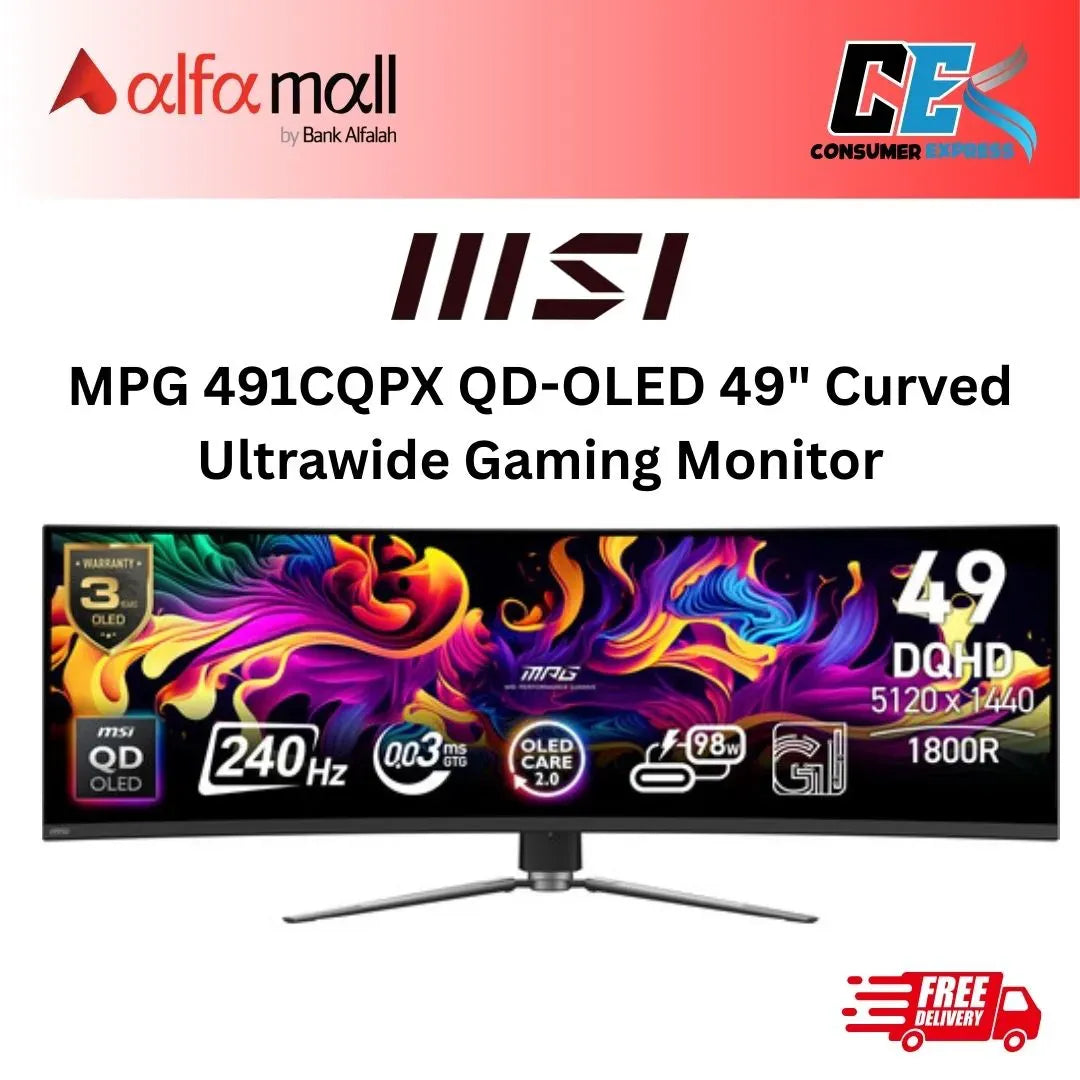 MSI MPG 491CQPX QDOLED 49inch 1440p 240Hz Curved Gaming Mitor