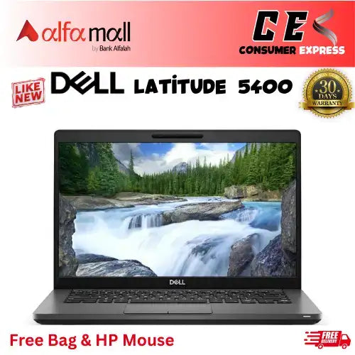 Dell Latitude 5400 , Intel i5-8365U Quad Core 8th Gen, 8GB RAM, 256GB SSD, 14" FHD Display, Free Bag & Mouse (Like New)