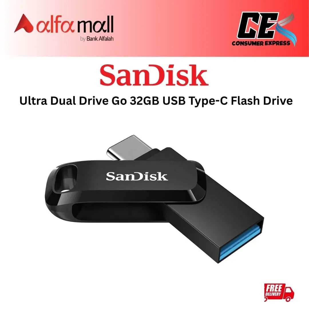 SanDisk Ultra Dual Drive Go 32GB USB TypeC Flash Drive