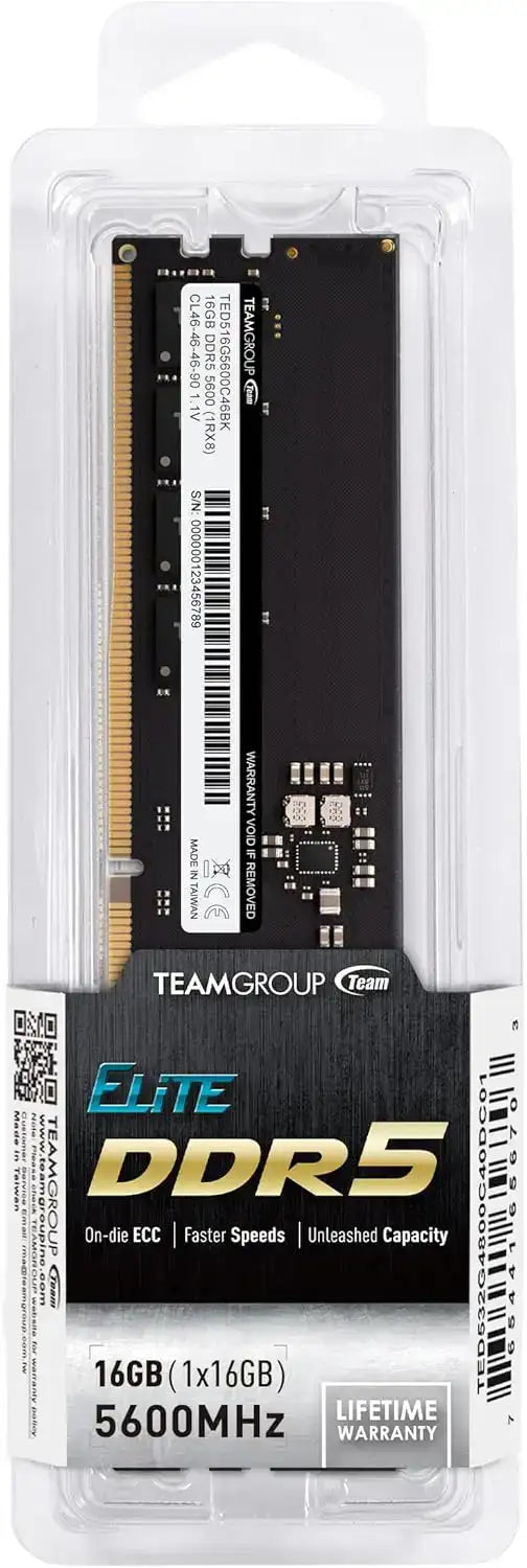 TEAMGROUP Elite DDR5 16GB 5600Mhz Desktop Memory TED516G5600C4601