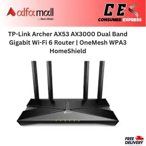 TP-Link Archer AX53 AX3000 Dual Band Gigabit Wi-Fi 6 Router | OneMesh WPA3 HomeShield