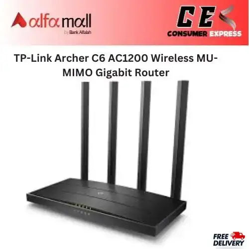 TP-Link Archer C6 AC1200 Wireless MU-MIMO Gigabit Router