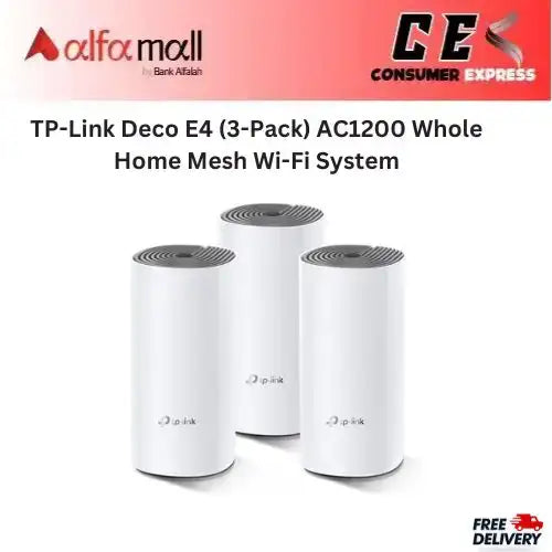 TP-Link Deco E4 (3-Pack) AC1200 Whole Home Mesh Wi-Fi System