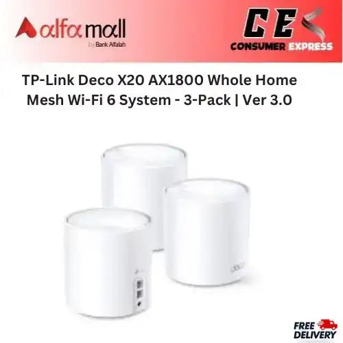 TP-Link Deco X20 AX1800 Whole Home Mesh Wi-Fi 6 System - 3-Pack | Ver 3.0