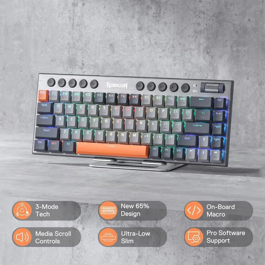 Redrag HORUS SE K609GG Wireless RGB Mechanical Keyboard K609GGRGBPRO Dust Proof Red Switch Grey