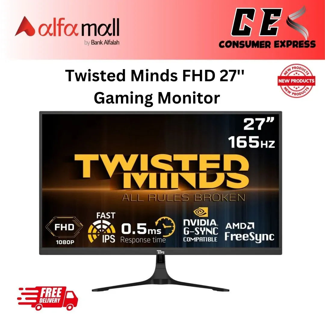 Twisted Minds FHD 27'',165Hz ,Fast IPS, 0.5ms, HDR Fl Gaming Mitor TM27FHD165IPS