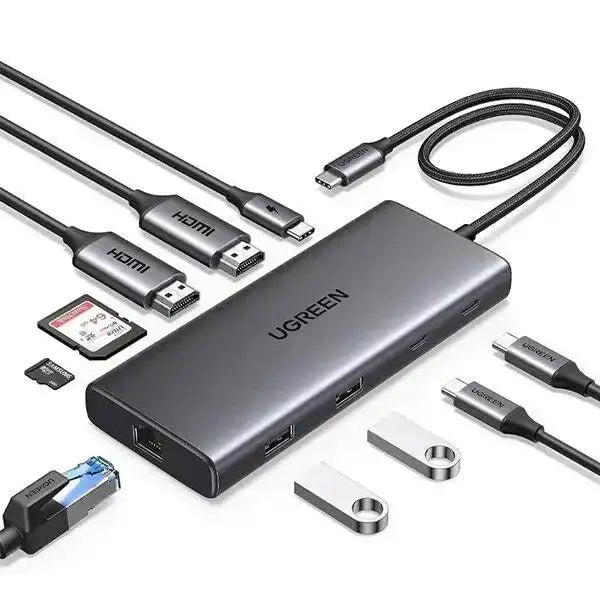 UGREEN USBC 10IN1 2XHDMI+USBA/C Docking Sti €“ 45380