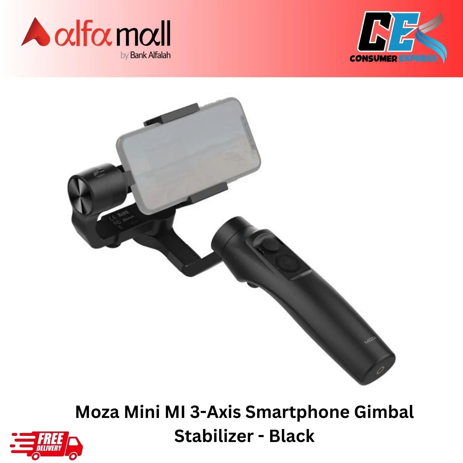 Moza MiniMi 3Axis Smartphe Gimbal Stabilizer Black