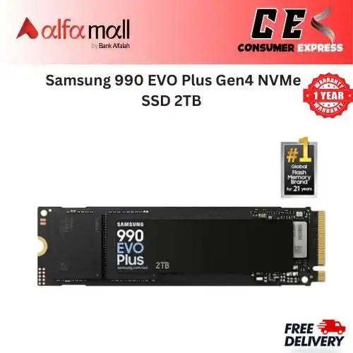 Samsung 990 EVO Plus Gen4 NVMe SSD 2TB MZV9S2T0 7,250 MB/s M.2 1 Year Warranty
