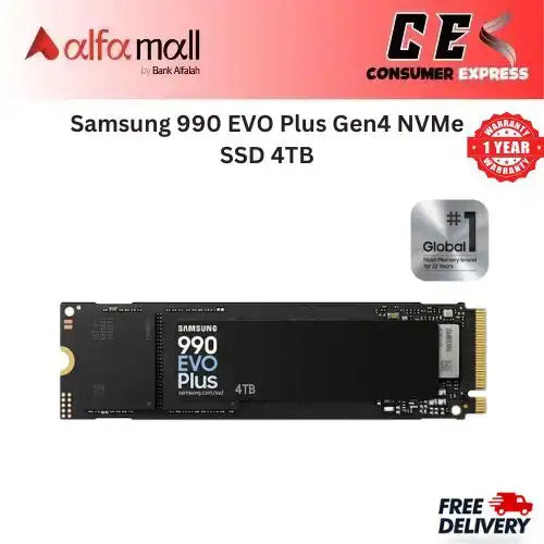 Samsung 990 EVO Plus Gen4 NVMe SSD 4TB MZV9S4T0 7,250 MB/s M.2 (1 Year Warranty)