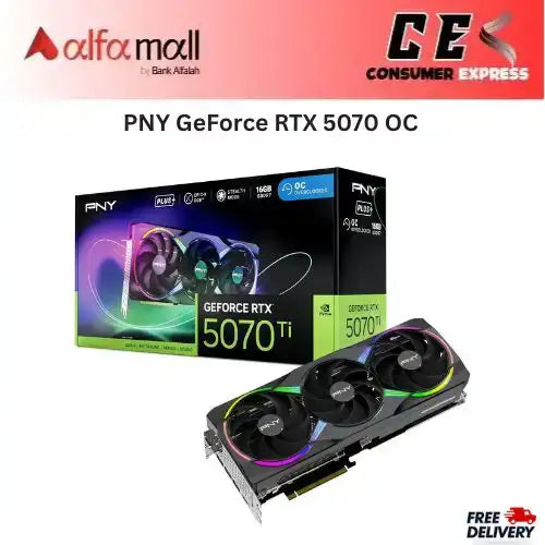 PNY GeForce RTX 5070 OC Overclocked Triple Fan Video Graphics Card 12GB GDDR7