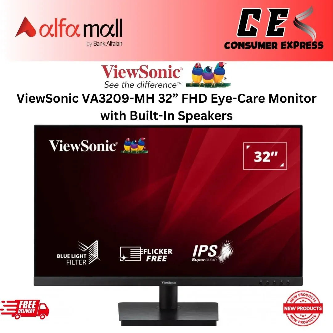 ViewSic VA3209MH 32" FHD EyeCare Mitor with BuiltIn Speakers