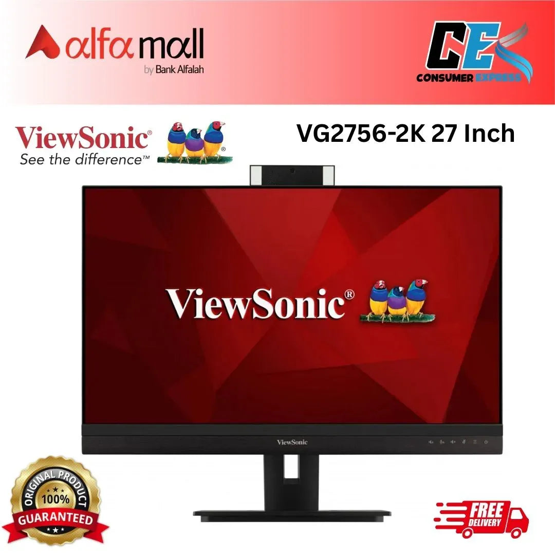 ViewSic VG27562K 27 Inch 60Hz IPS 1440p Docking Mitor with Integred USB 3.2 TypeC RJ45 HDMI Display Port and 40 Degree Tilt Ergomics