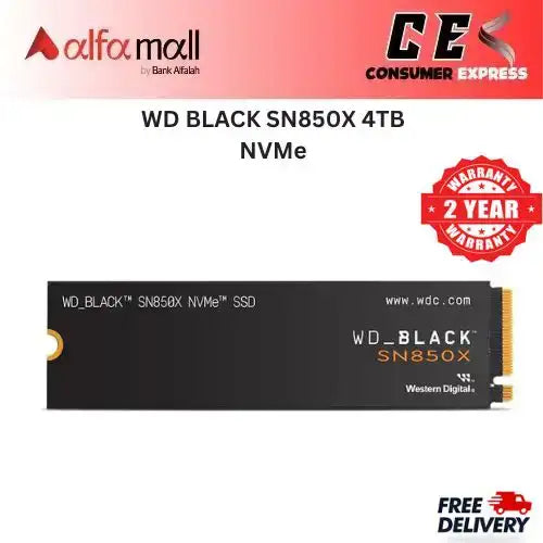 WD BLACK SN850X 4TB NVMe Internal Gaming Solid Ste Drive With Hesink WDS400T2XHE 7300MB/s PCIe Gen4 x4 PlaySti 5 Compible (2Years Warranty)