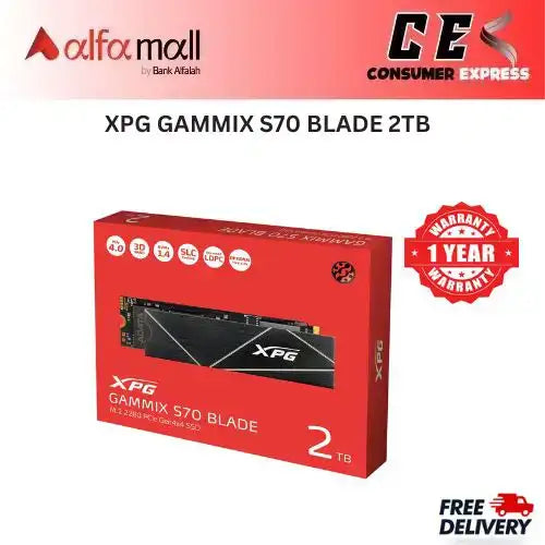 XPG GAMMIX S70 BLADE 2TB PCIe Gen4x4 M.2 NVMe 2280 Solid Ste Drive SSD, Hesink Works with Playsti 5 1 Year Warranty