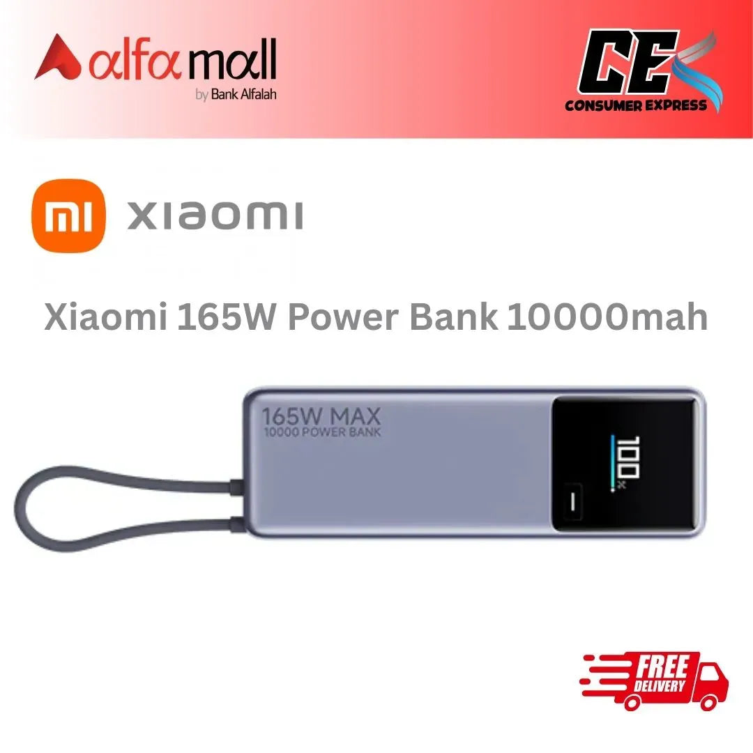 Xiaomi 165W Power Bank 10000mah (Integred Cable)