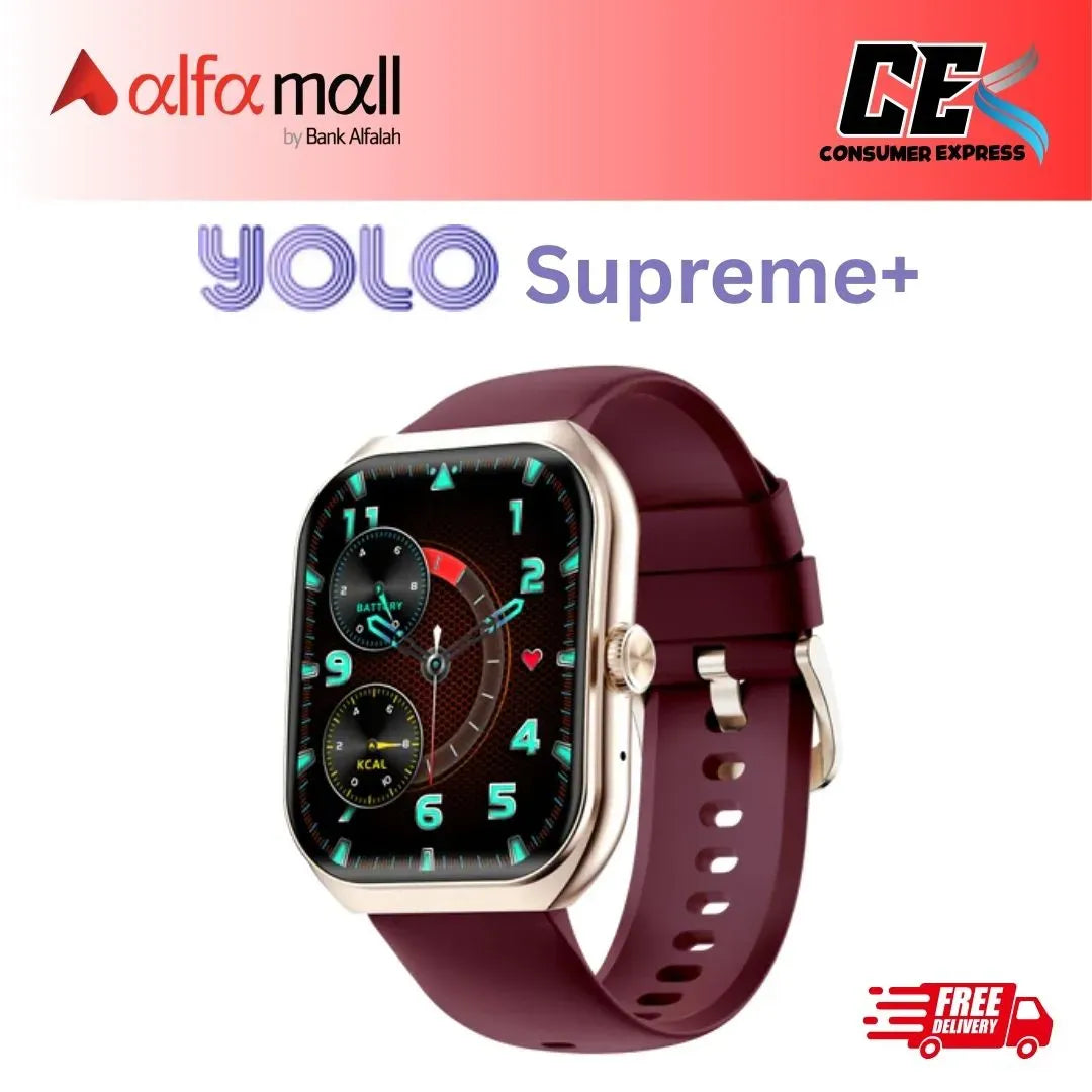 Yolo Supreme+ Bluetooth Calling Smart Wch With 2.1 " Amoled Display Amber