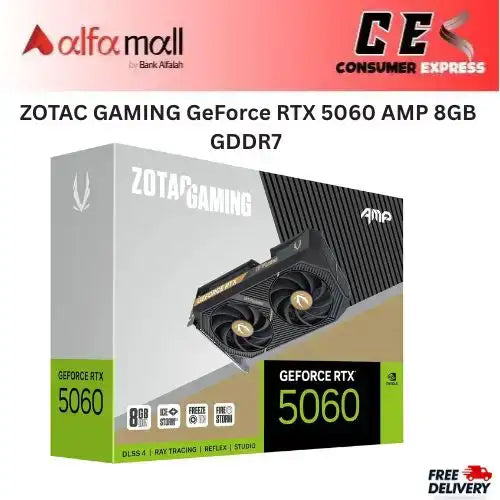 ZOTAC GAMING GeForce RTX 5060 AMP 8GB GDDR7 Video Graphics Card ZTB50600F10M BladeLink Fans