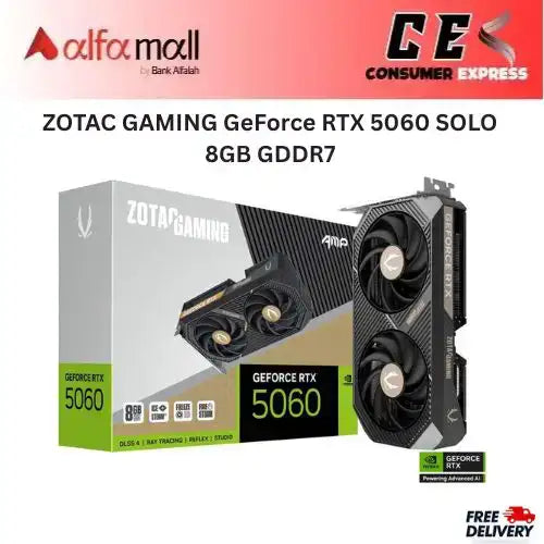 ZOTAC GAMING GeForce RTX 5060 SOLO 8GB GDDR7 128bit Video Graphics Card