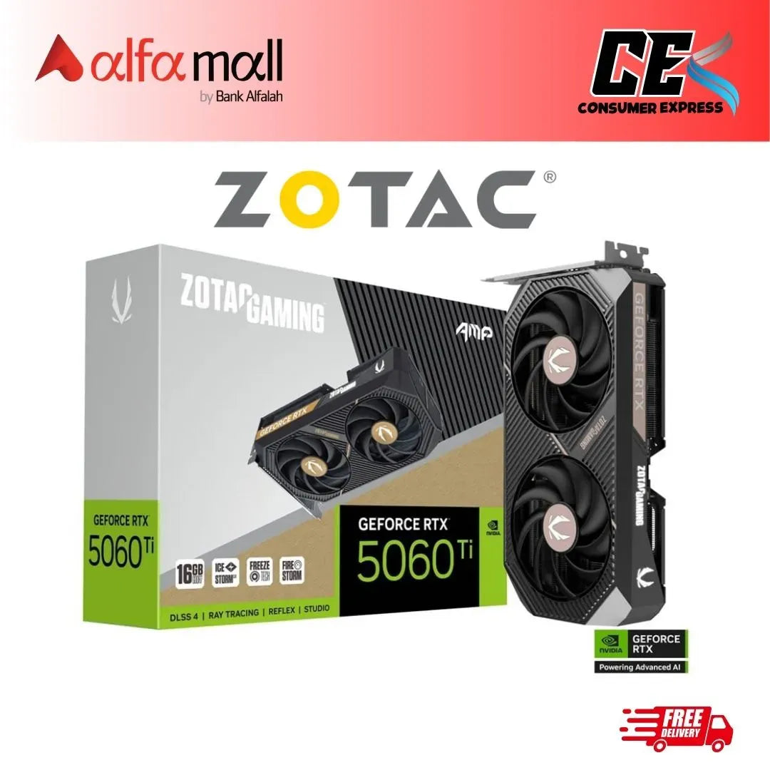 ZOTAC GAMING GeForce RTX 5060 Ti 16GB AMP Video Graphics Card ZTB50620F10M 16GB GDDR7 128bit (NEW, 1 Year Warranty)