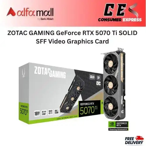 ZOTAC GAMING GeForce RTX 5070 Ti SOLID SFF Video Graphics Card 16GB GDDR7 ZTB50710D310P IceStorm 2.0 Cooling