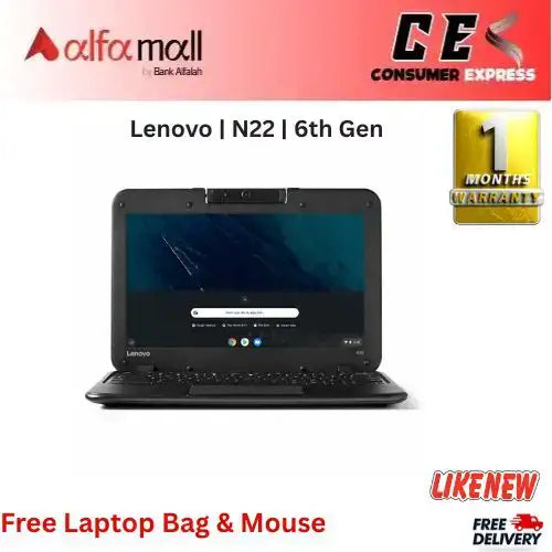 Lenovo N22 6th Gen 16GB Storage 4GB RAM 11.6€³ Display Rotable Camera Playstore Supported Chromebook