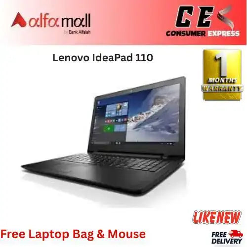 Lenovo IdeaPad 110 Corei36th Gen 8GB RAM 256GB SSD 15.6€³ Display (Like New) Free Bag & Mouse