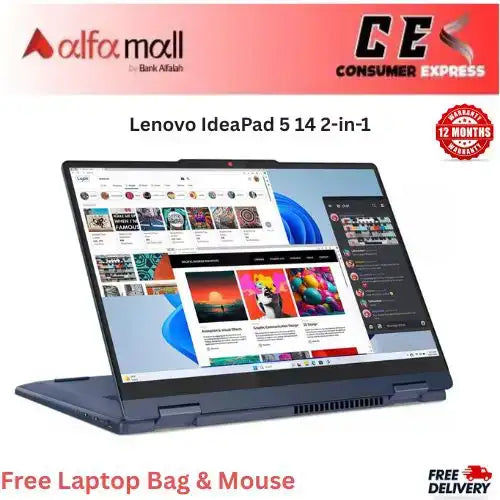Lenovo IdeaPad 5 14 2in1 14IRU9 Core 5 120U, 8GB RAM, 512GB SSD, Intel Graphics, 14Inch WUXGA Touch X360, Cosmic Blue (Brand New, 1 Year Warranty)