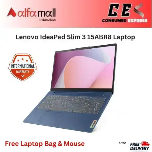 Lenovo IdeaPad Slim 3 15ABR8 Laptop | AMD Ryzen 7 7730U 8C 16T, 8GB 512GB SSD 15.6" FHD IPS | 82XM00ARPS (1 Year Official Warranty) -