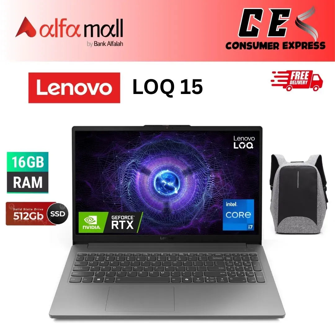 Lenovo LOQ 15 Gaming Laptop Raptor Lake 14th Gen Core i7 14700HX 20Core Processor 16GB 512GB SSD 8GB NVIDIA GeForce RTX4060 GDDR6 GC 15.6" Full HD 1080p IPS 144Hz AG GSync Display Backlit KB TPM 2.0 (Luna Grey, Lenovo Direct Local Warranty)