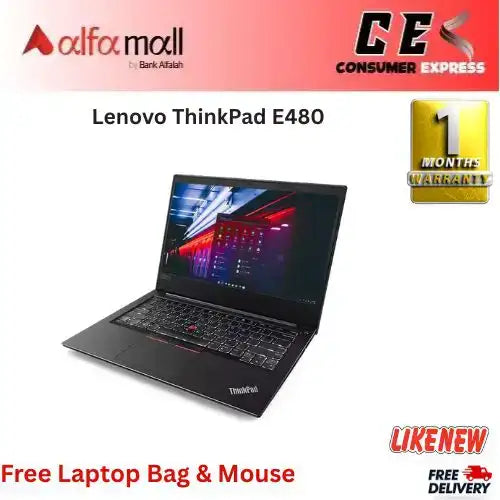 Lenovo ThinkPad E480 Corei58th Gen 8 GB RAM 256 GB SSD 14€³ Display (Like New) Free Bag & Mouse