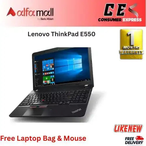 Lenovo ThinkPad E550 Corei55th Gen 8 GB RAM 256 GB SSD 15.6€³ Display (Like New) Free Bag & Mouse