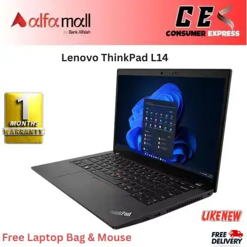 Lenovo ThinkPad L14 Ci5 10th Generation 8GB Ram 256GB SSD 14" Display (Like New) - Free Bag & Mouse -