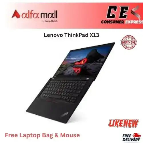 Lenovo ThinkPad X13 Intel Core i710510U 16GB Memory 256GB SSD 13.3 inch FHD Display Backlit KB Fingerprint Reader (Like New)
