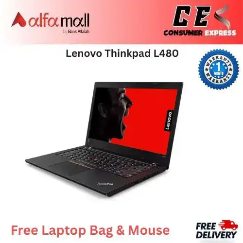 Lenovo Thinkpad L480 Core i5 8th Generi 8GB Ram 256GB Hard Drive 15.6 Inch (Like New) Free Bag & Mouse