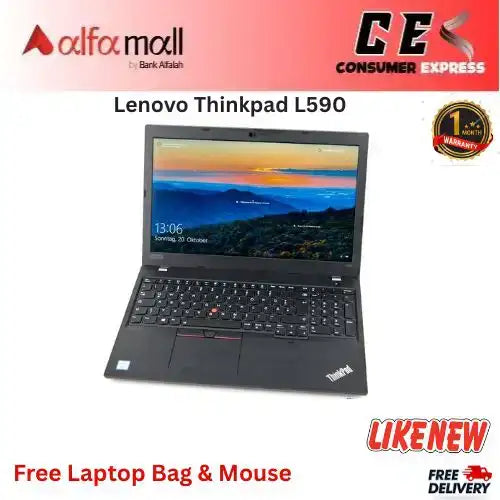 Lenovo Thinkpad L590 Laptop Core i5 8th Generi 16GB Ram 256GB SSD 15.6 InchDisplay (Like New) Free Bag & Mouse