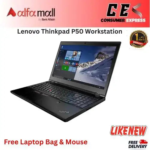 Lenovo Thinkpad P50 Worksti Core i7 6th Generi2GB Ram 256GB SSD Nvidia Quadro M1000M 2GB Graphics Card 15.6 Inch Display (Like New) Free Bag & Mouse