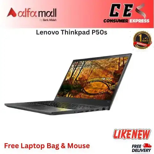 Lenovo Thinkpad P50s Core i7 6th Generi2GB Ram 512GB SSD Nvidia Quadro M500M 2GB Graphics Card 15.6 Inch Display (Like New) Free Bag & Mouse