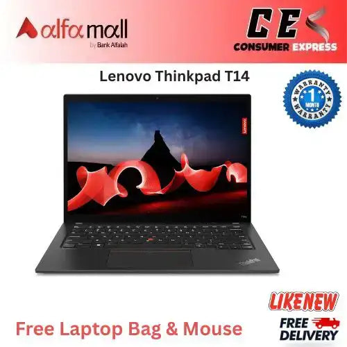 Lenovo Thinkpad T14 Laptop Core i7 10th Generi 16GB Ram 512GB SSD 14 Inch Display (Like New) Free Bag & Mouse