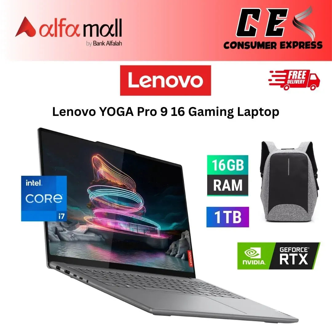 Lenovo YOGA Pro 9 16 14th Gen Core Ultra 7 155H 16Core 16GB 1TB SSD 6GB NVIDIA GeForce RTX4050 GDDR6 GC 16Inch 3.2K IPS 165Hz DolbyVisi EyeSafe Sound W11 (Luna Grey, 2 Yr Warranty, NEW)