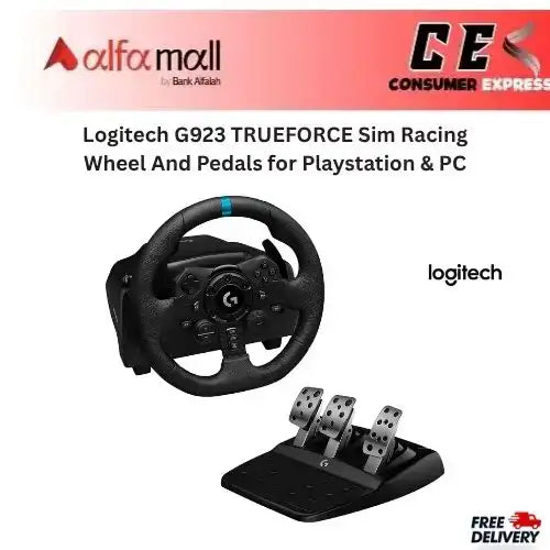 Logitech G923 TRUEFORCE Sim Racing Wheel And Pedals for Playsti & PC