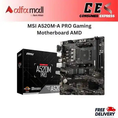 MSI A520MA PRO Gaming Motherboard AMD AM4 socket – Ryzen 3000/4000/5000 Support DDR4