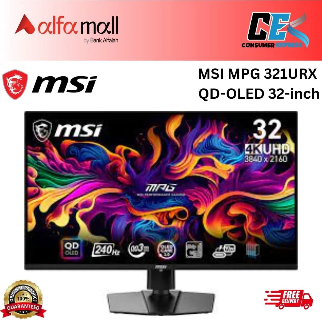 MSI MPG 321URX QDOLED 32inch 16:9, 240Hz 0.03ms Gaming Mitor