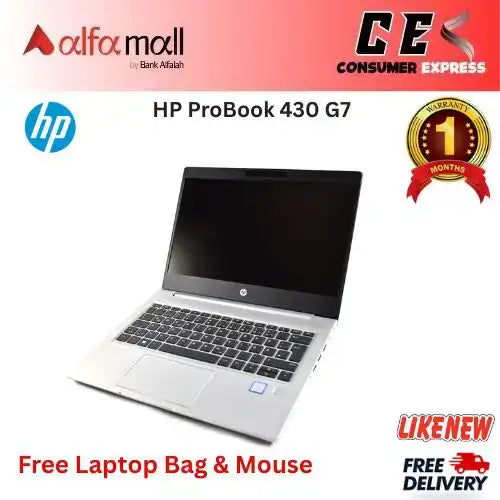 HP ProBook 430 G7 Comet Lake Intel Core i510th Gen, 16GB Ram DDR4, 256GB SSD, 13.3" FHD LED Touch Screen Display, Backlit Keyboard, Fingerprint Reader (Like New) Free Bag & Mouse