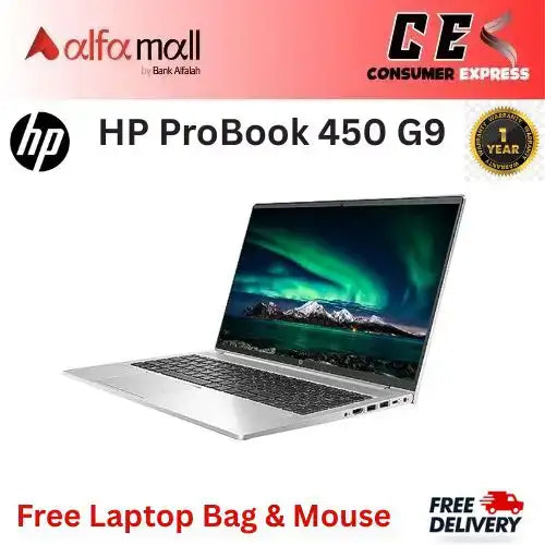 HP ProBook 450 G9 Alder Lake 12th Gen Core i7 Processor 08GB 512GB Intel Iris Xe Graphics 15.6" FHD Backlit KB FPR Silver 1 Year Official Warranty
