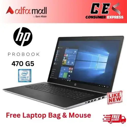 HP ProBook 470 G5 17.3 Inch FHD Intel i7 8th Gen 16GB DDR4 512GB SSD Nvidia 2GB Graphics (Like New) Free Bag & Mouse